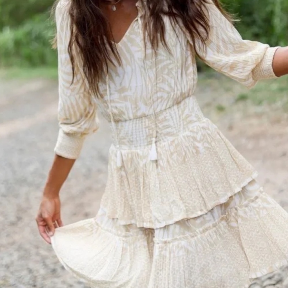Anthropologie Patrons Of Peace Baby Mini Dress Tiered Ruffle Stretched